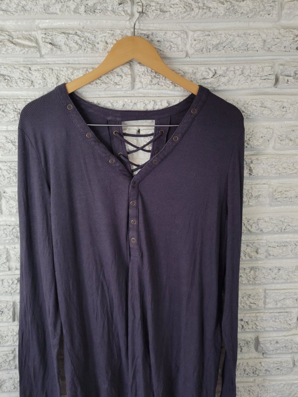 Torrid Super Soft 3X Gray Tunic Lace Up Back Long Sleeve V-Neck Boho GRA38E - Picture 3 of 7
